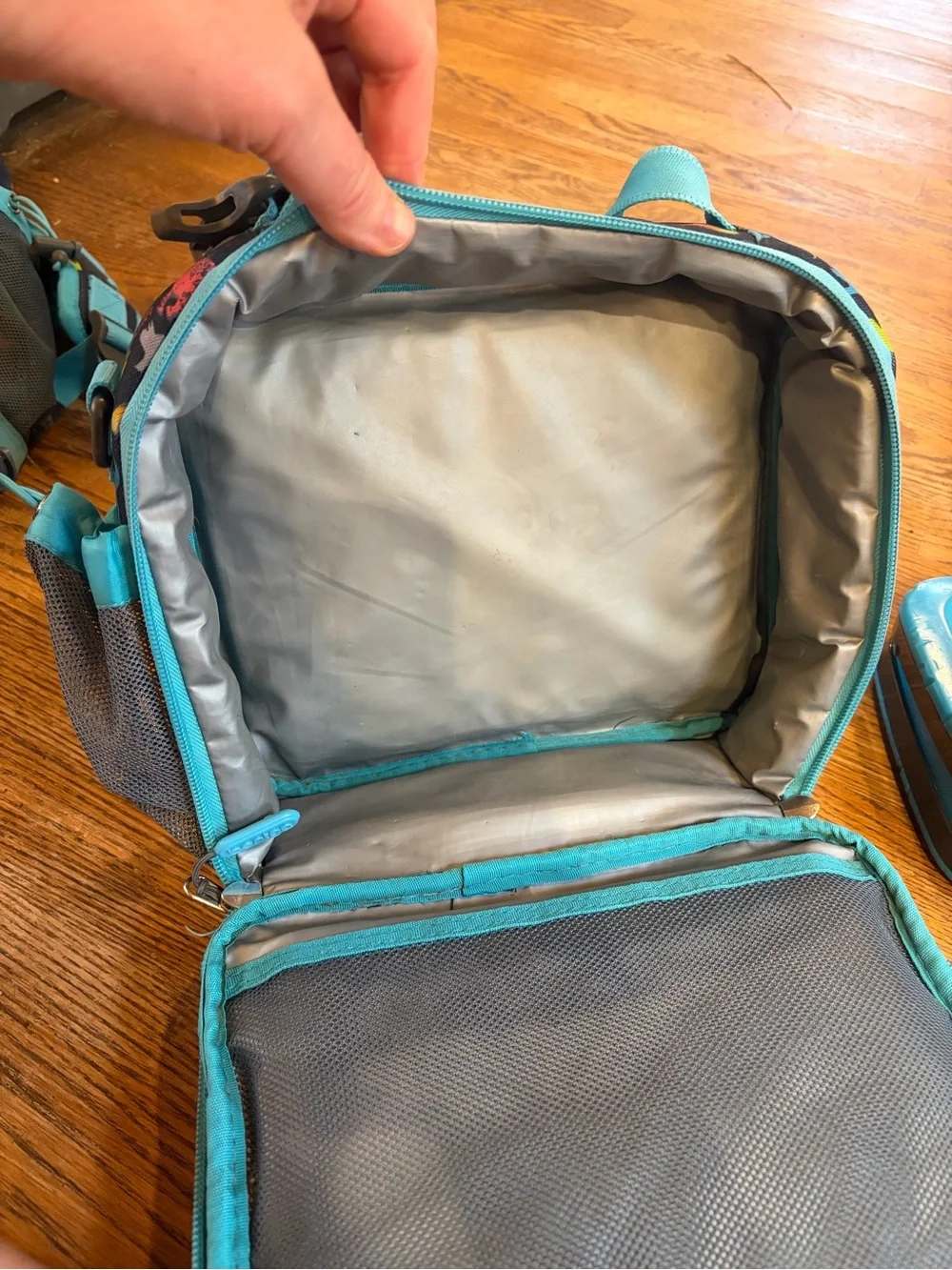 Kids Dinosaur Backpack Set in Black & Turquoise